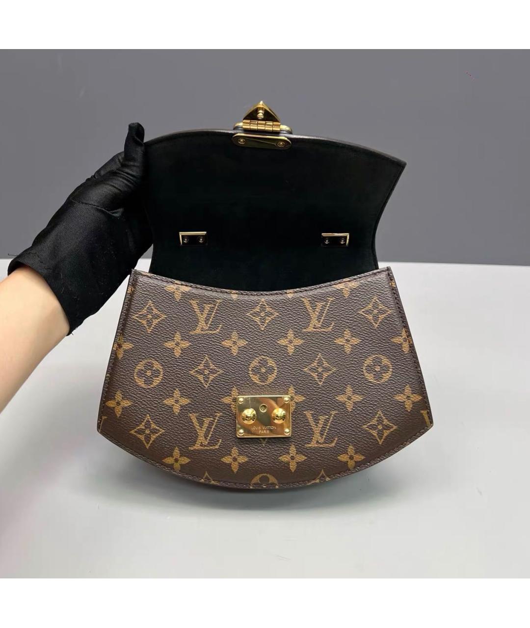 LOUIS VUITTON Коричневая сумка с короткими ручками из канвы, фото 7