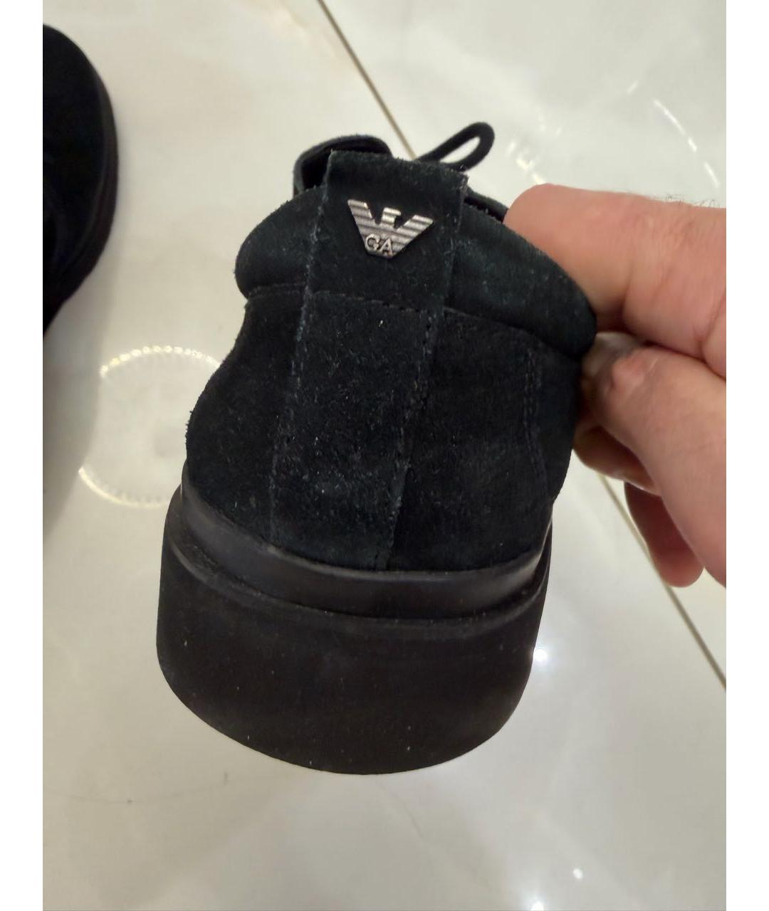EMPORIO ARMANI Черные замшевые низкие ботинки, фото 3