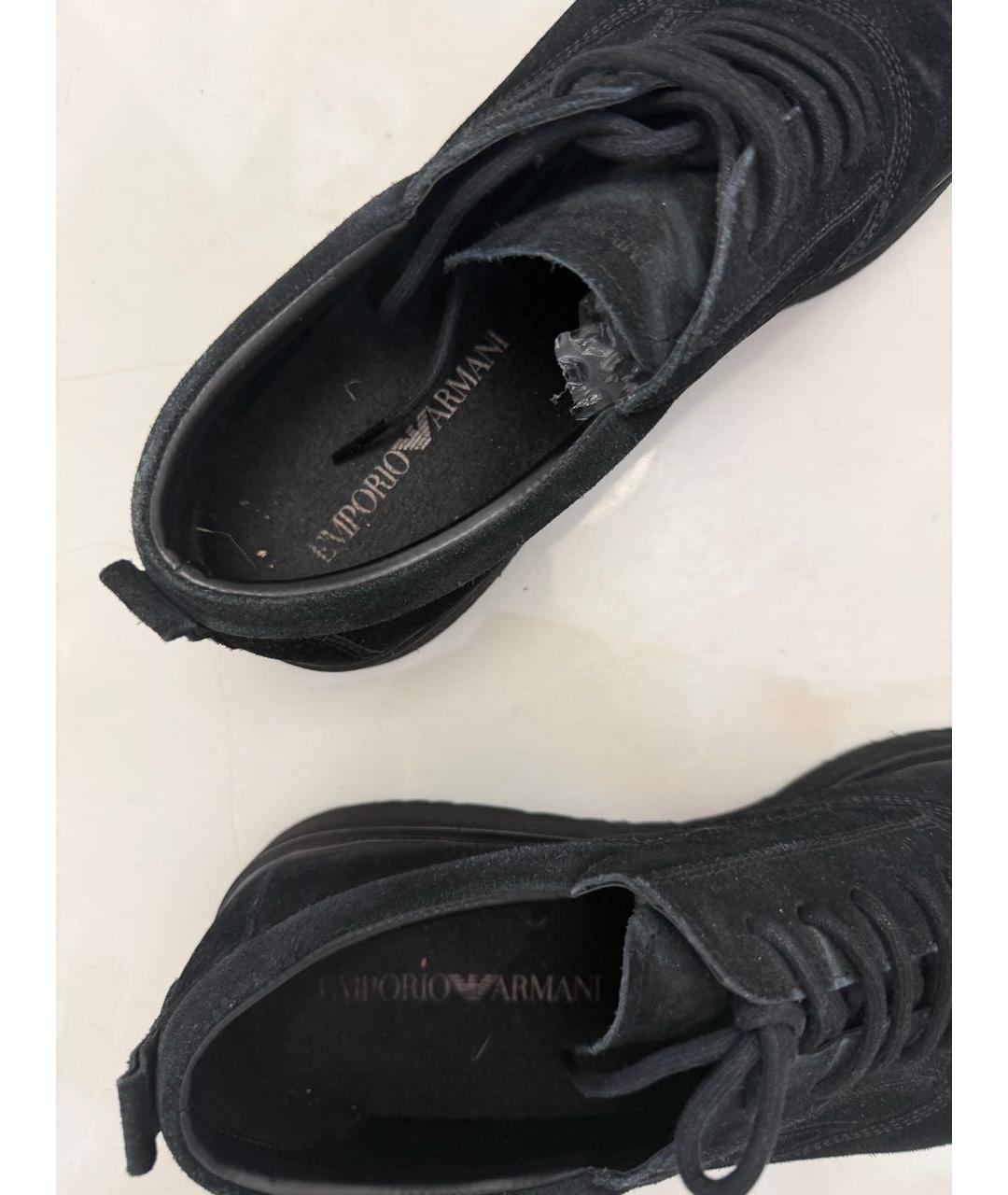 EMPORIO ARMANI Черные замшевые низкие ботинки, фото 5