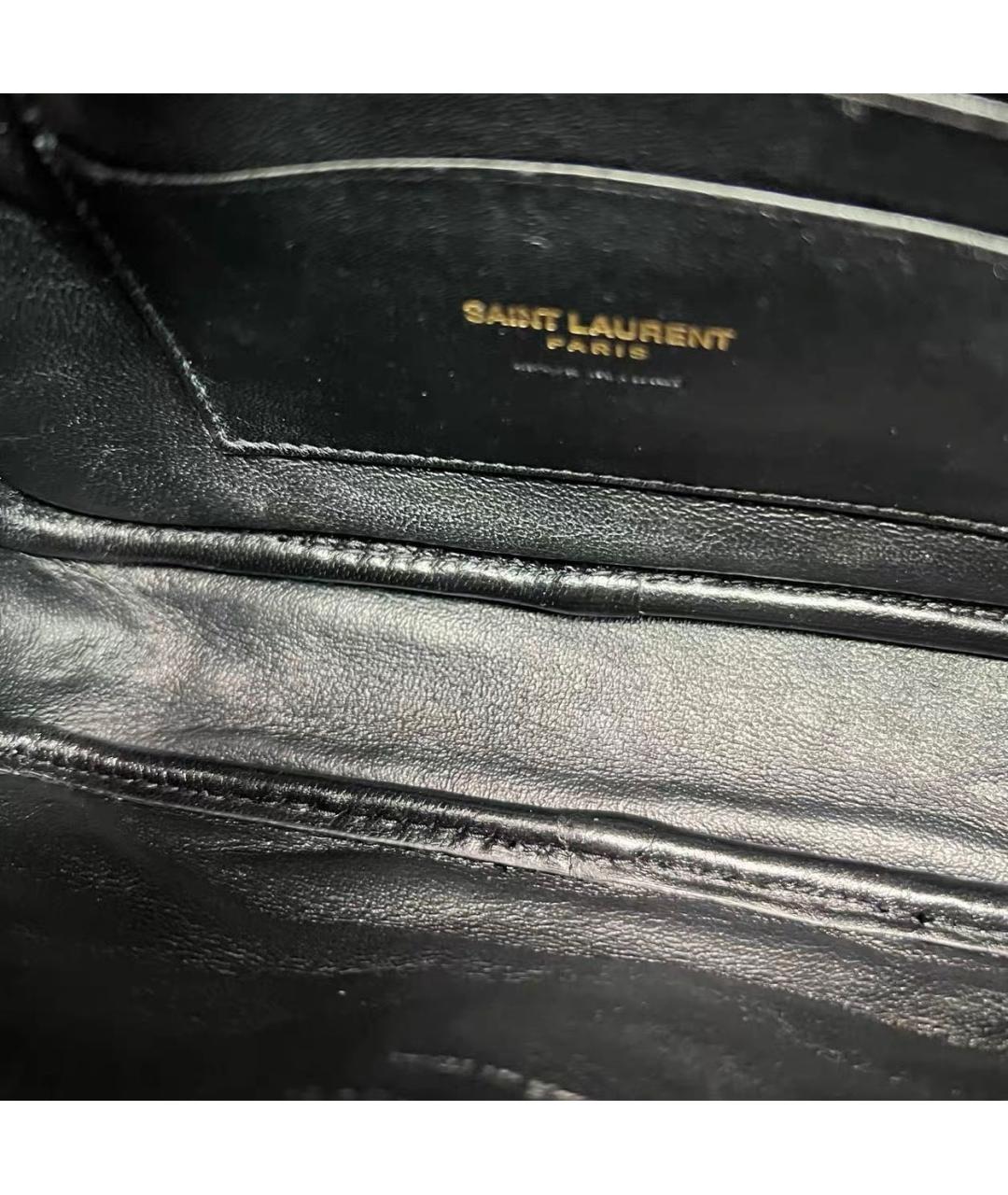 SAINT LAURENT Черная кожаная сумка через плечо, фото 8
