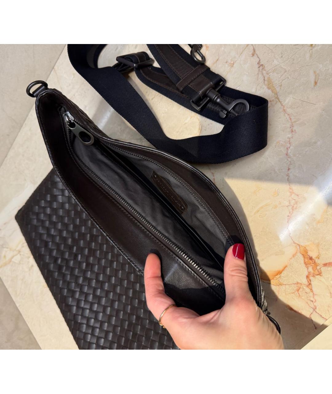 BOTTEGA VENETA Коричневая кожаная сумка на плечо, фото 8