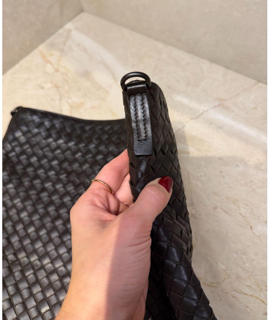 BOTTEGA VENETA Коричневая кожаная сумка на плечо, фото 7