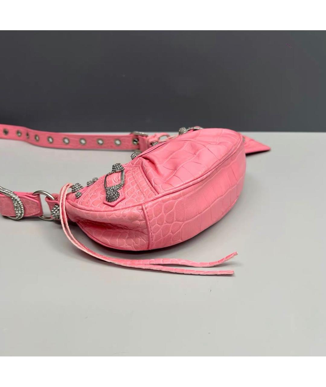BALENCIAGA Розовая кожаная сумка через плечо, фото 3