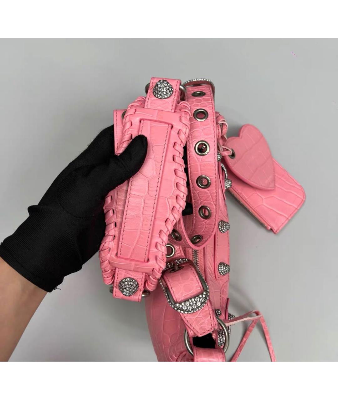 BALENCIAGA Розовая кожаная сумка через плечо, фото 8