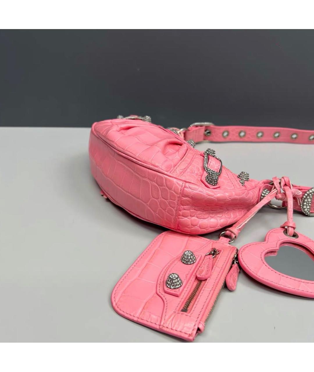 BALENCIAGA Розовая кожаная сумка через плечо, фото 5