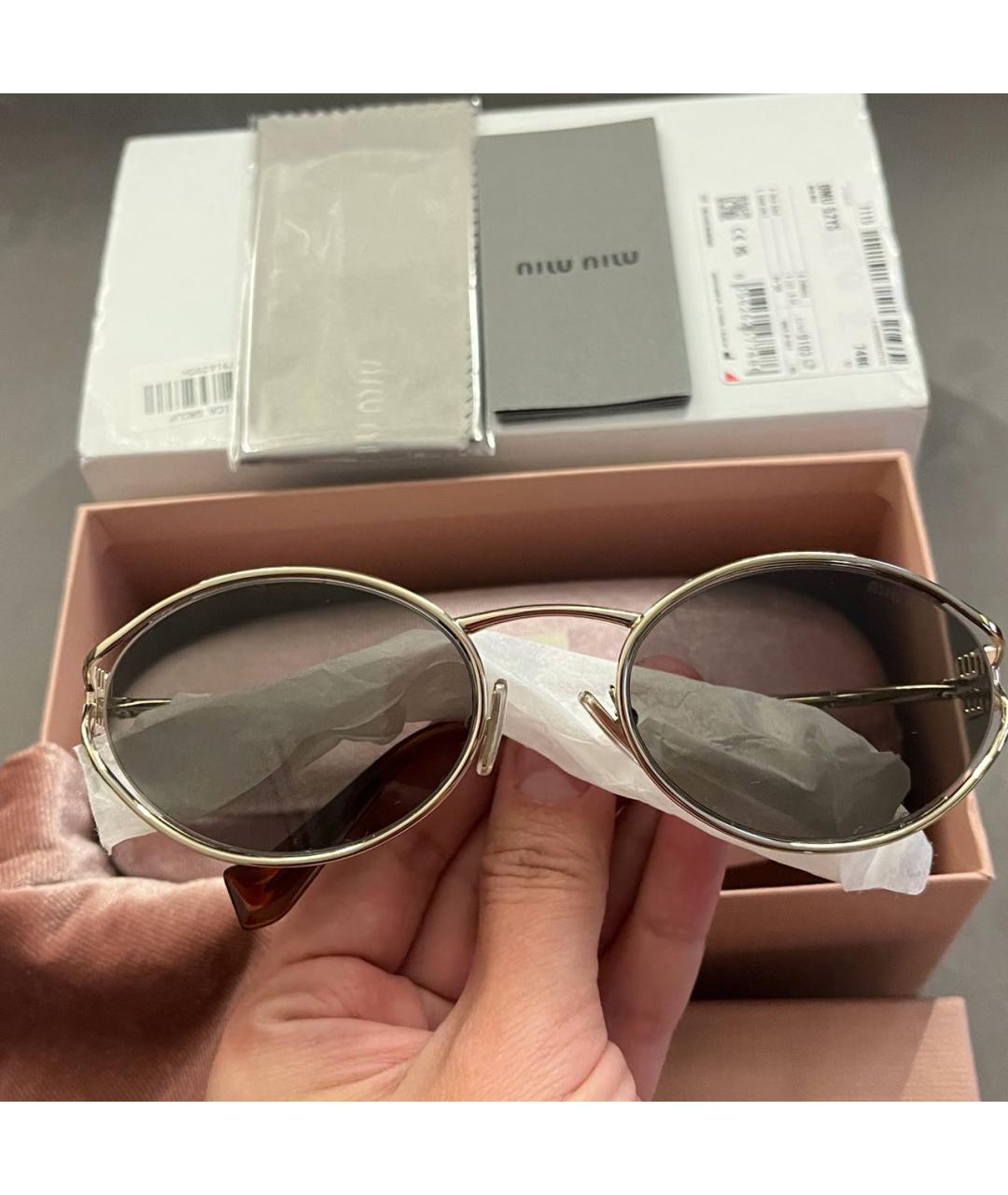 MIU MIU Металлические солнцезащитные очки, фото 4
