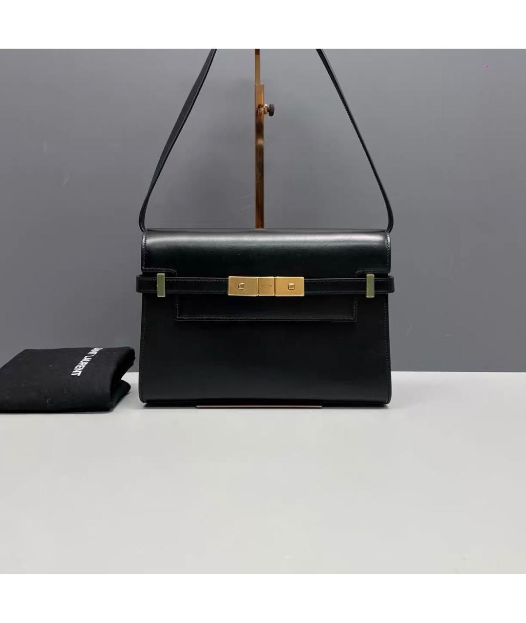 SAINT LAURENT Черная кожаная сумка через плечо, фото 9