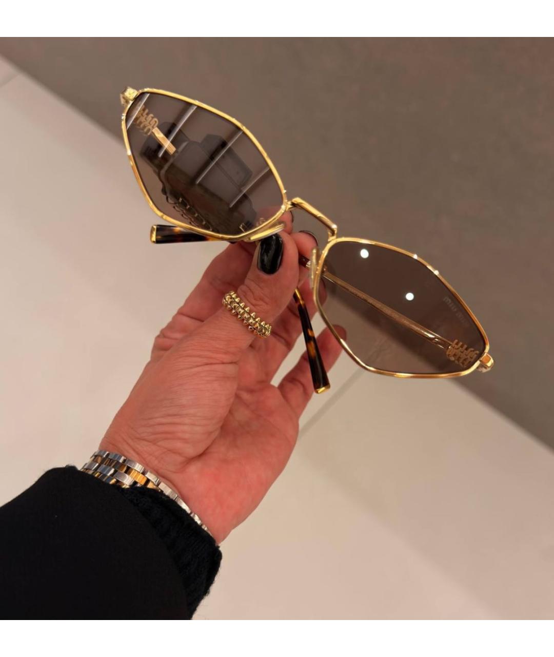 MIU MIU Металлические солнцезащитные очки, фото 6