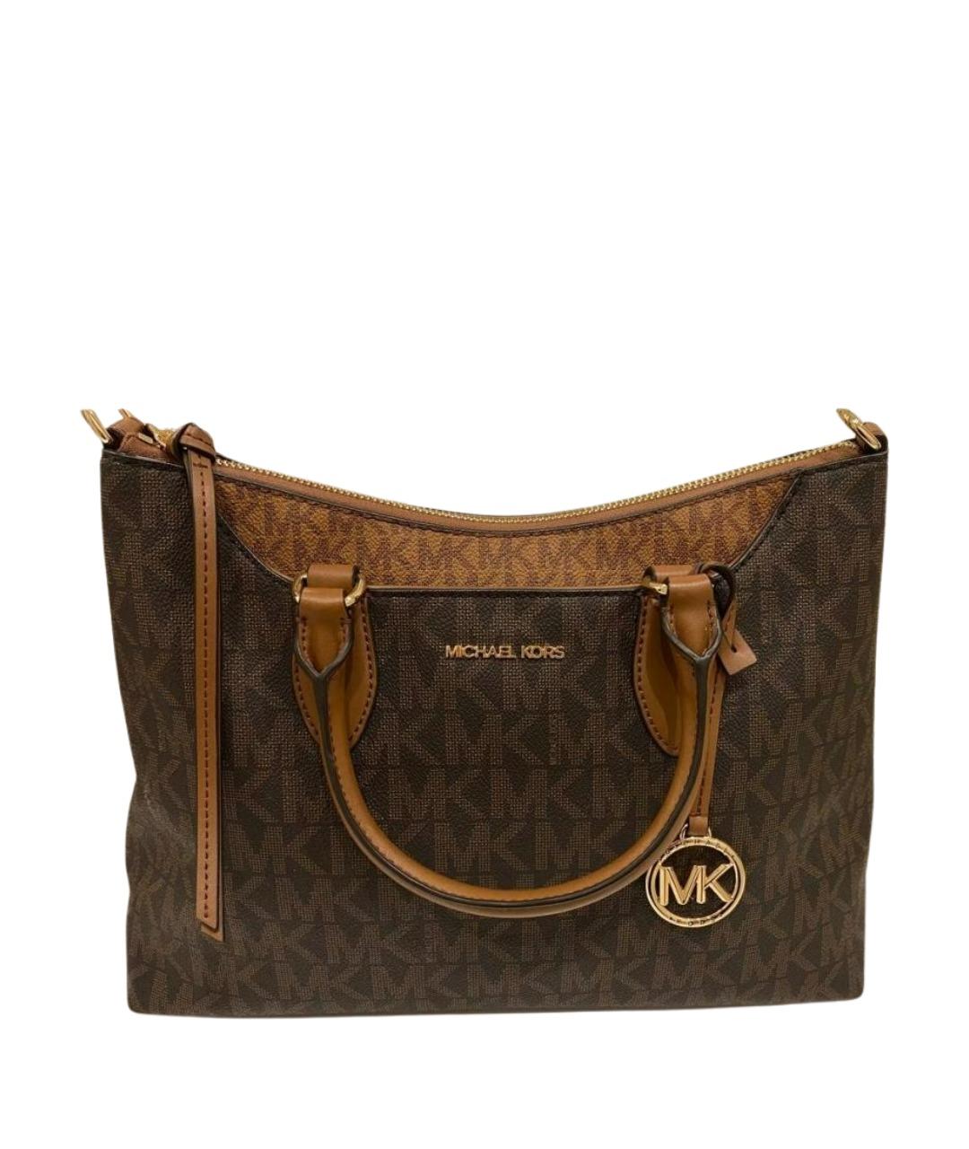 MICHAEL KORS Коричневая сумка с короткими ручками из канвы, фото 1