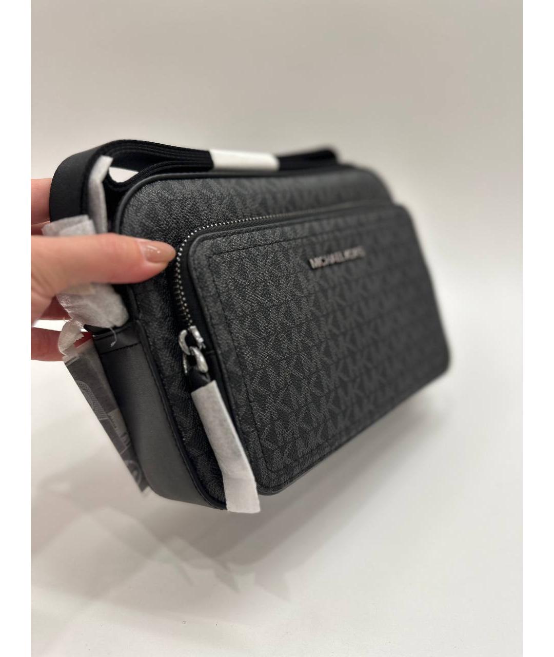 MICHAEL KORS Черная сумка на плечо из канвы, фото 6