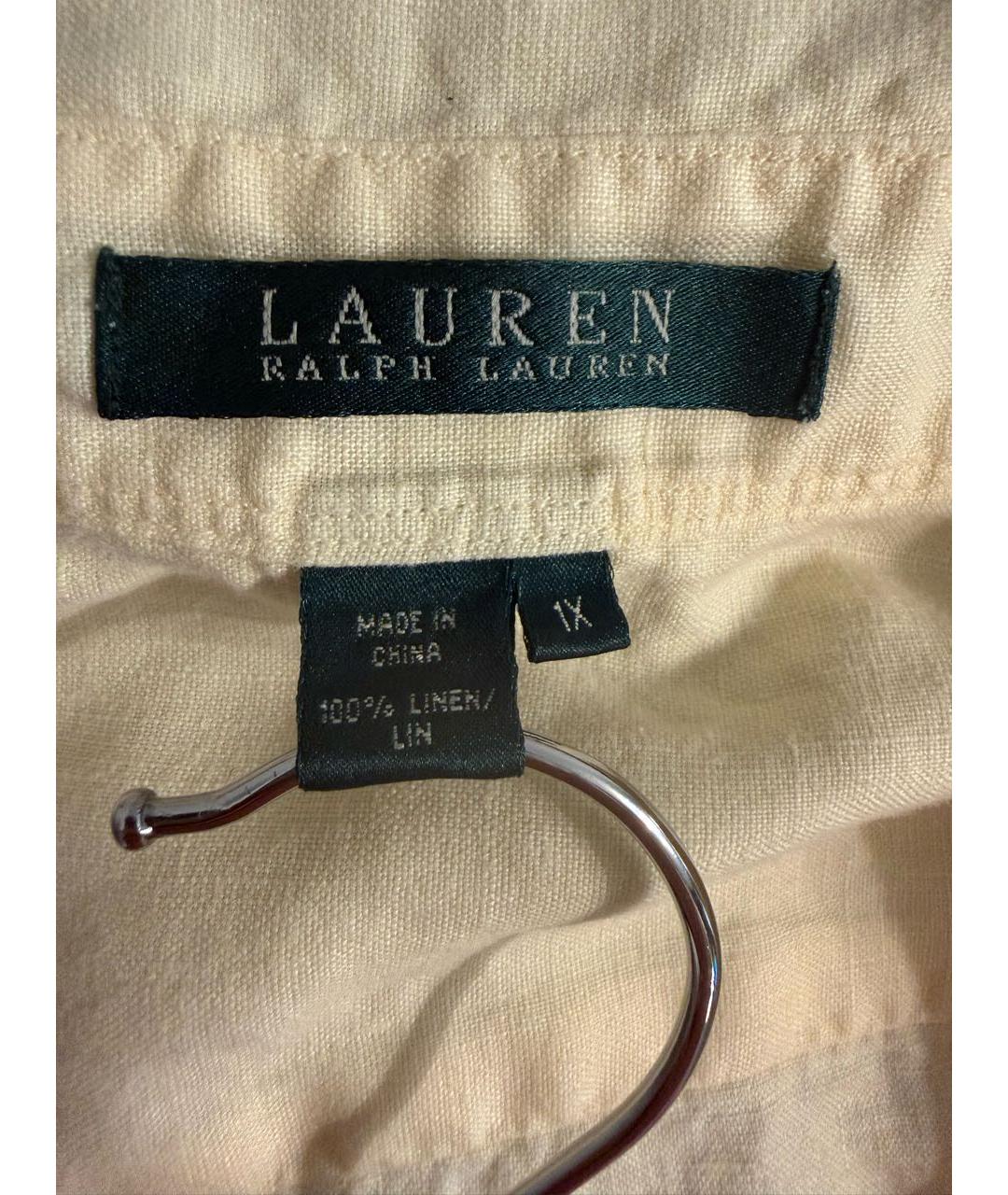 RALPH LAUREN Желтая льняная рубашка, фото 3