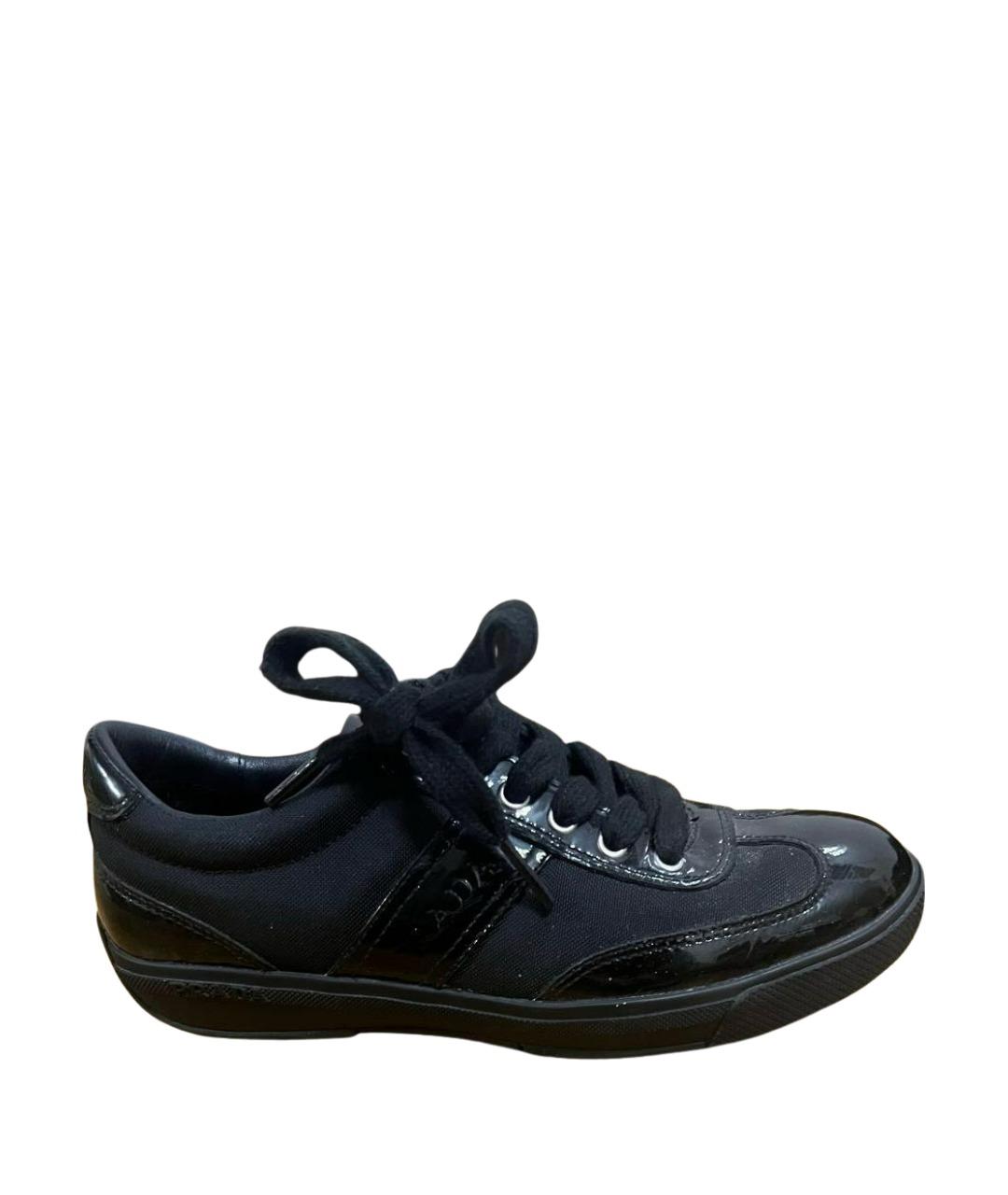 PRADA Черные кроссовки из лакированной кожи, фото 1