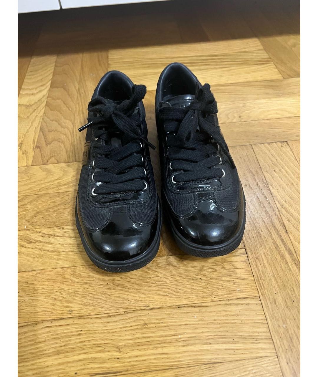 PRADA Черные кроссовки из лакированной кожи, фото 2