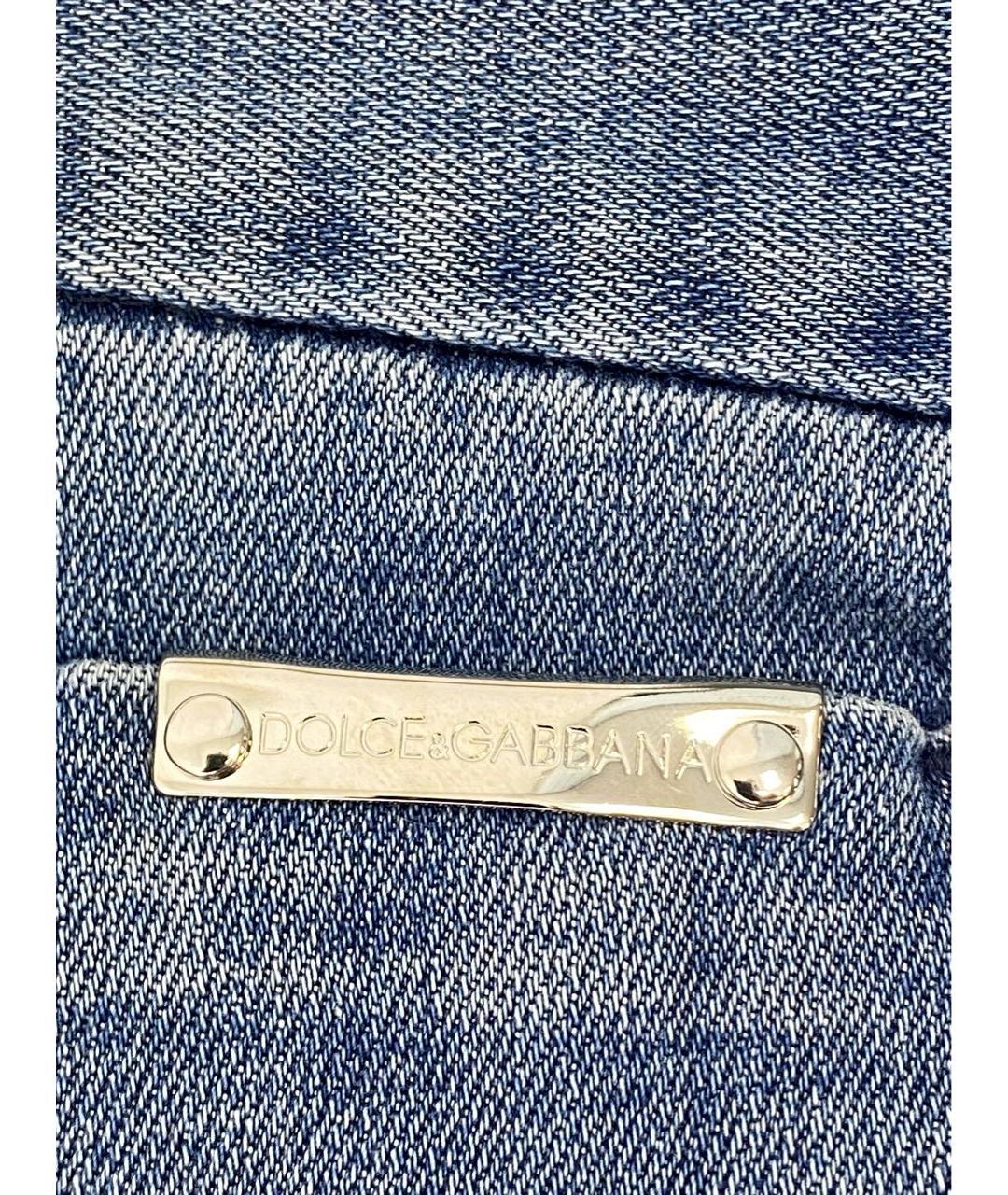 DOLCE&GABBANA Голубые хлопко-эластановые капри, фото 8
