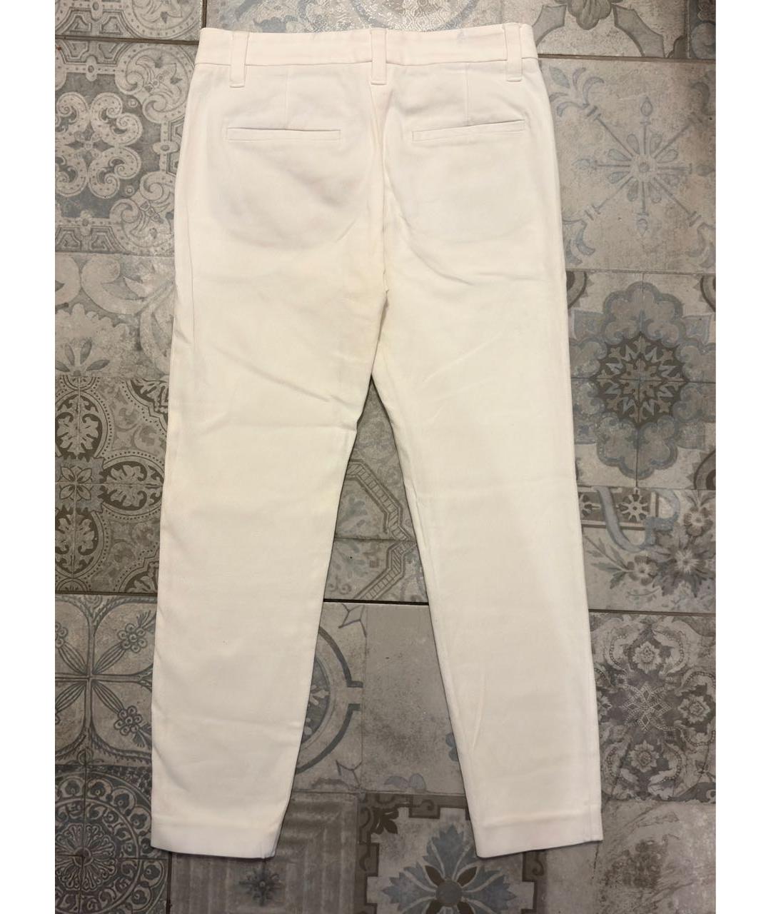 BRUNELLO CUCINELLI Белые хлопковые брюки узкие, фото 2