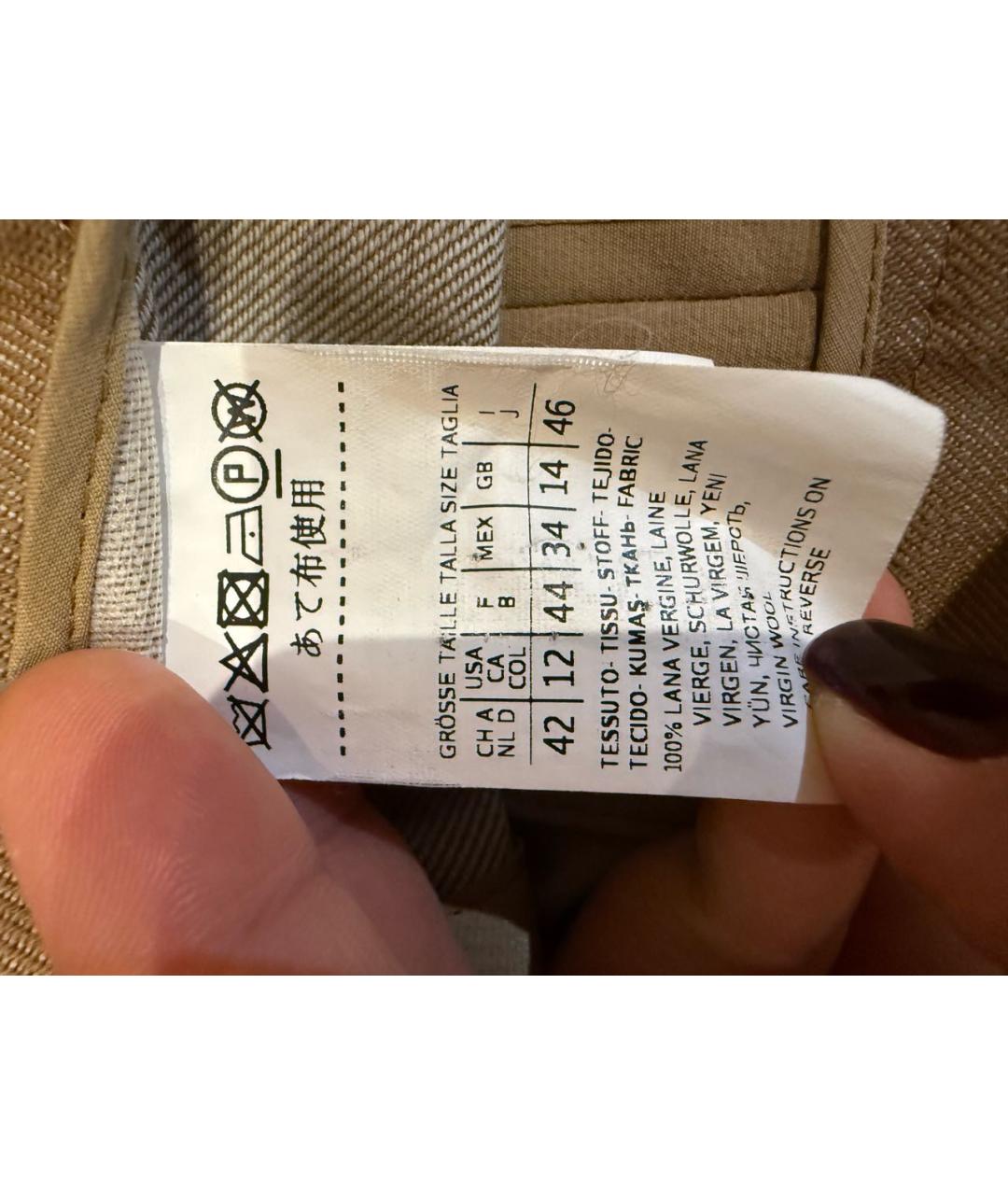 MAX MARA Бежевый шерстяной костюм с брюками, фото 7
