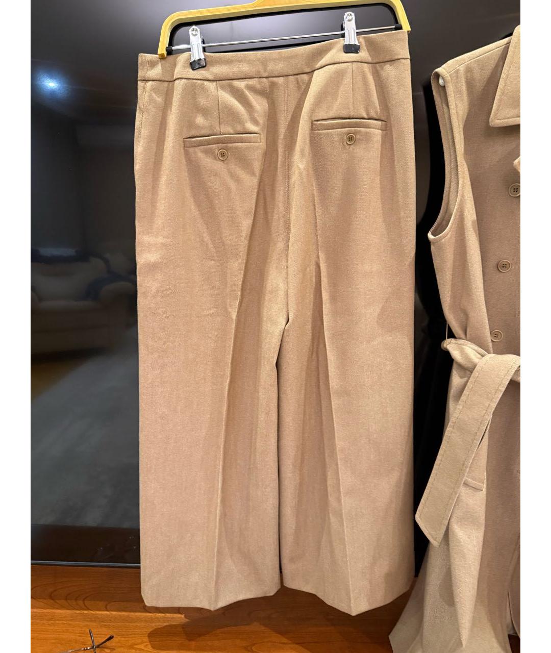 MAX MARA Бежевый шерстяной костюм с брюками, фото 4