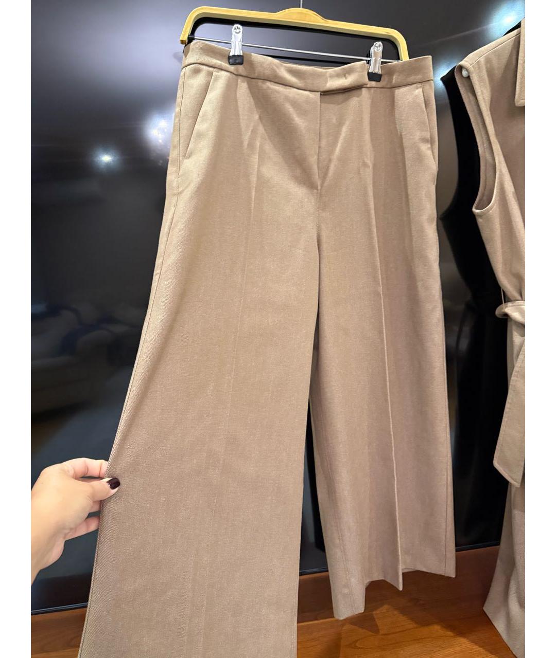 MAX MARA Бежевый шерстяной костюм с брюками, фото 3