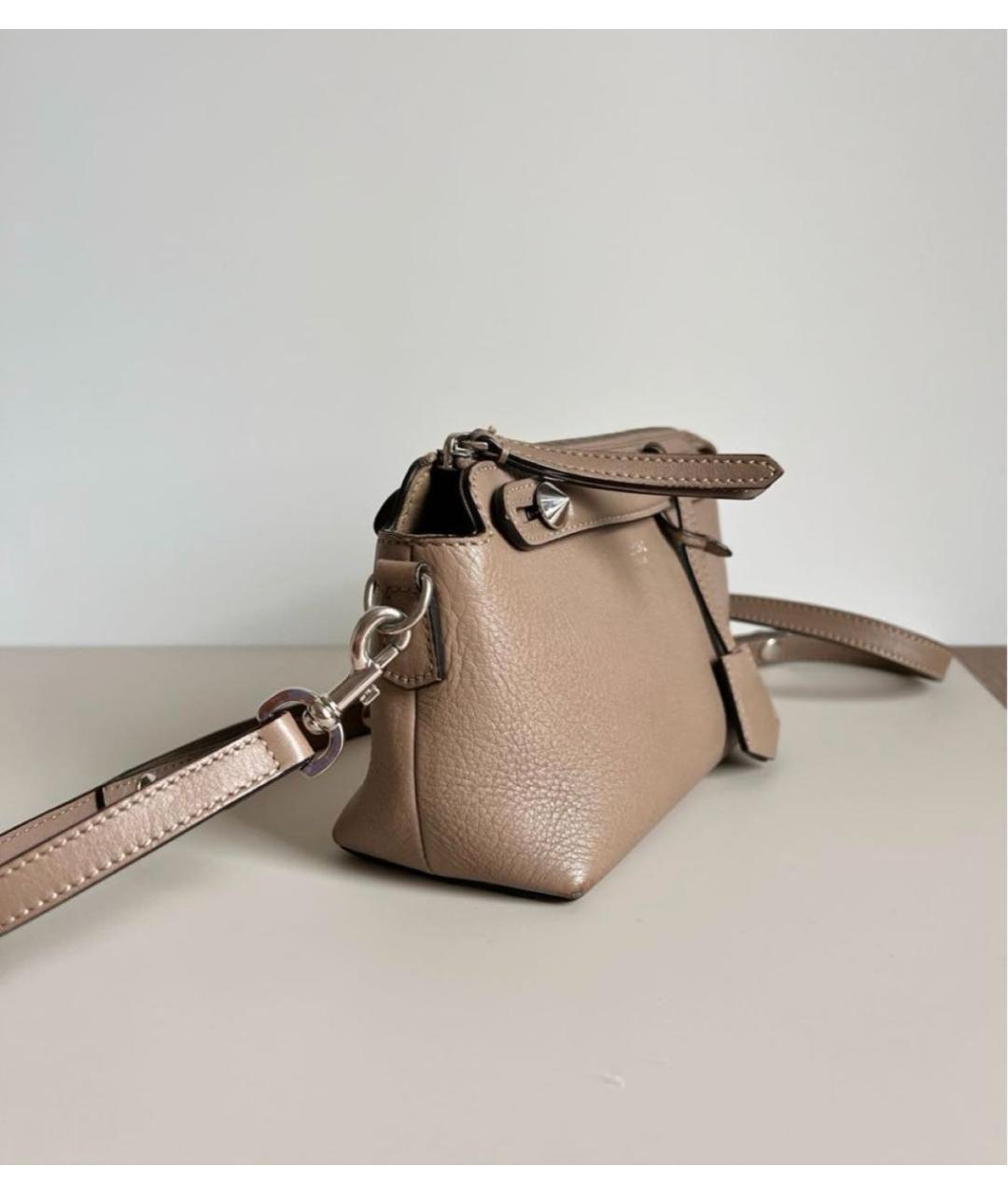 FENDI Бежевая кожаная сумка через плечо, фото 2
