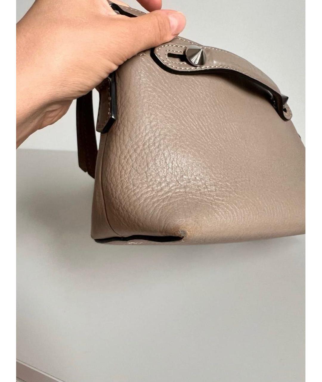 FENDI Бежевая кожаная сумка через плечо, фото 7