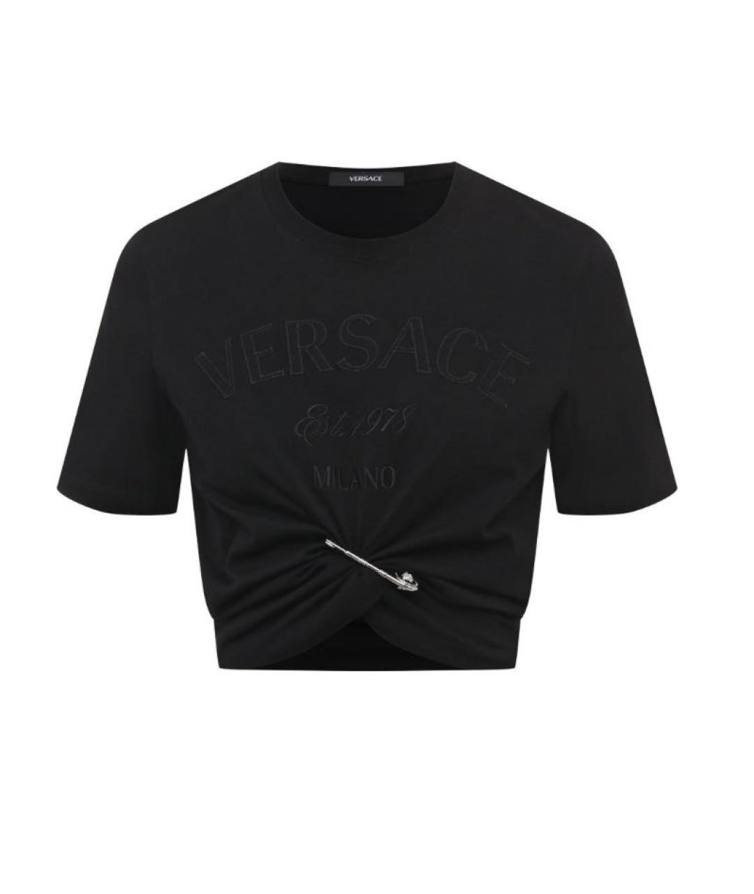 VERSACE Черная хлопковая футболка, фото 6