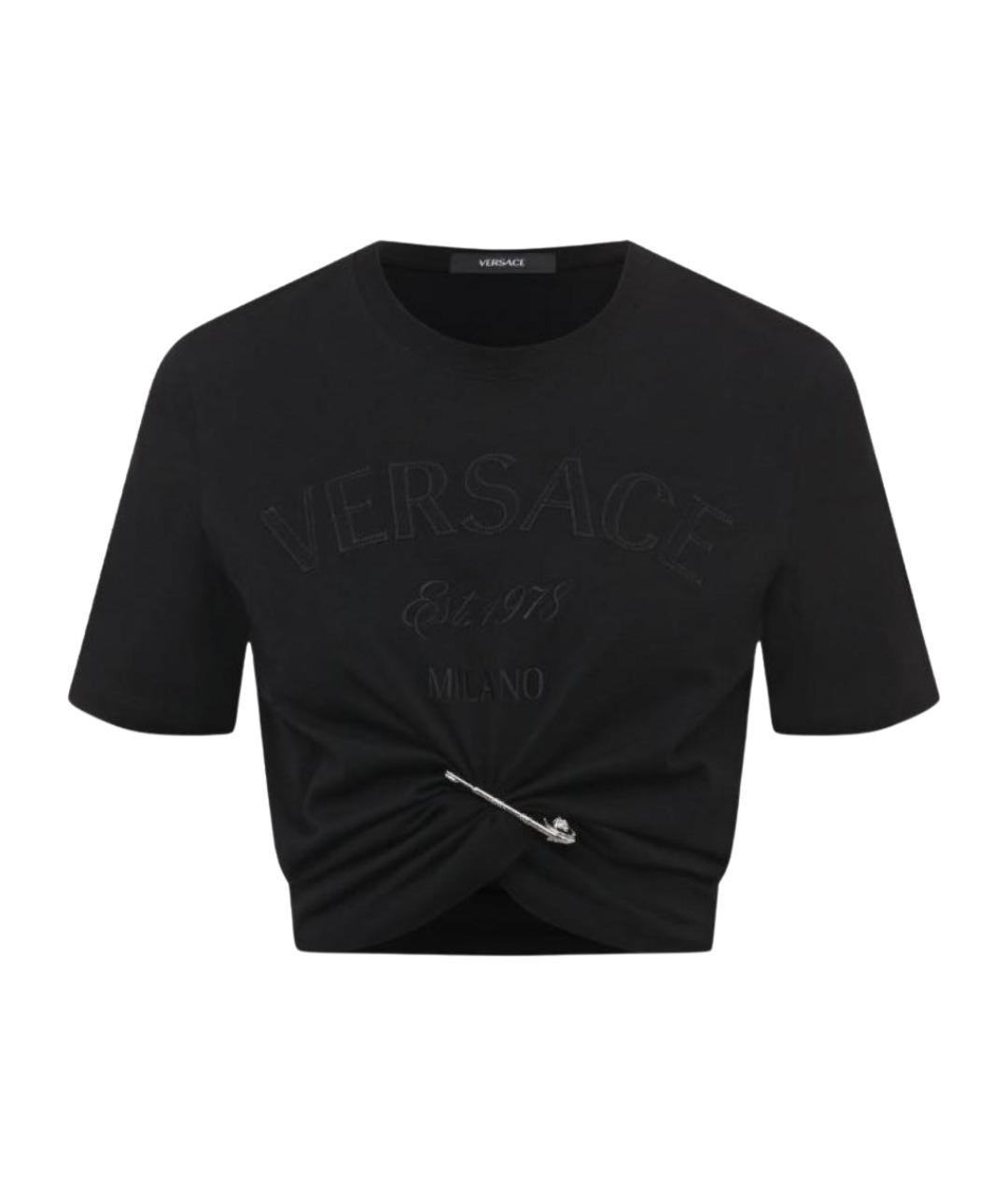 VERSACE Черная хлопковая футболка, фото 1