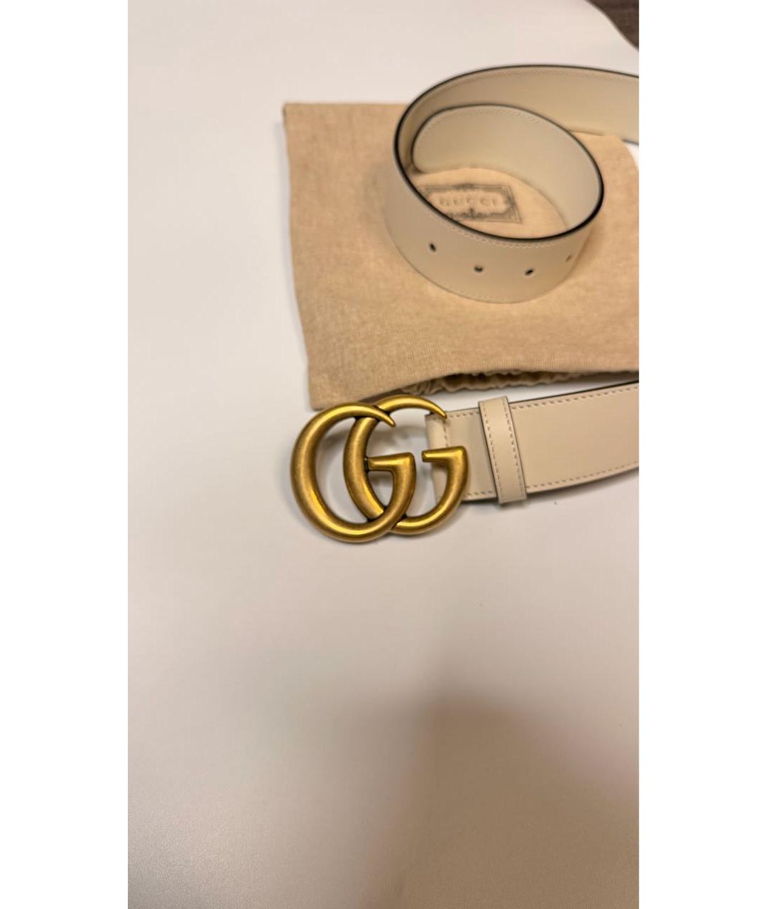 GUCCI Белый кожаный ремень, фото 2