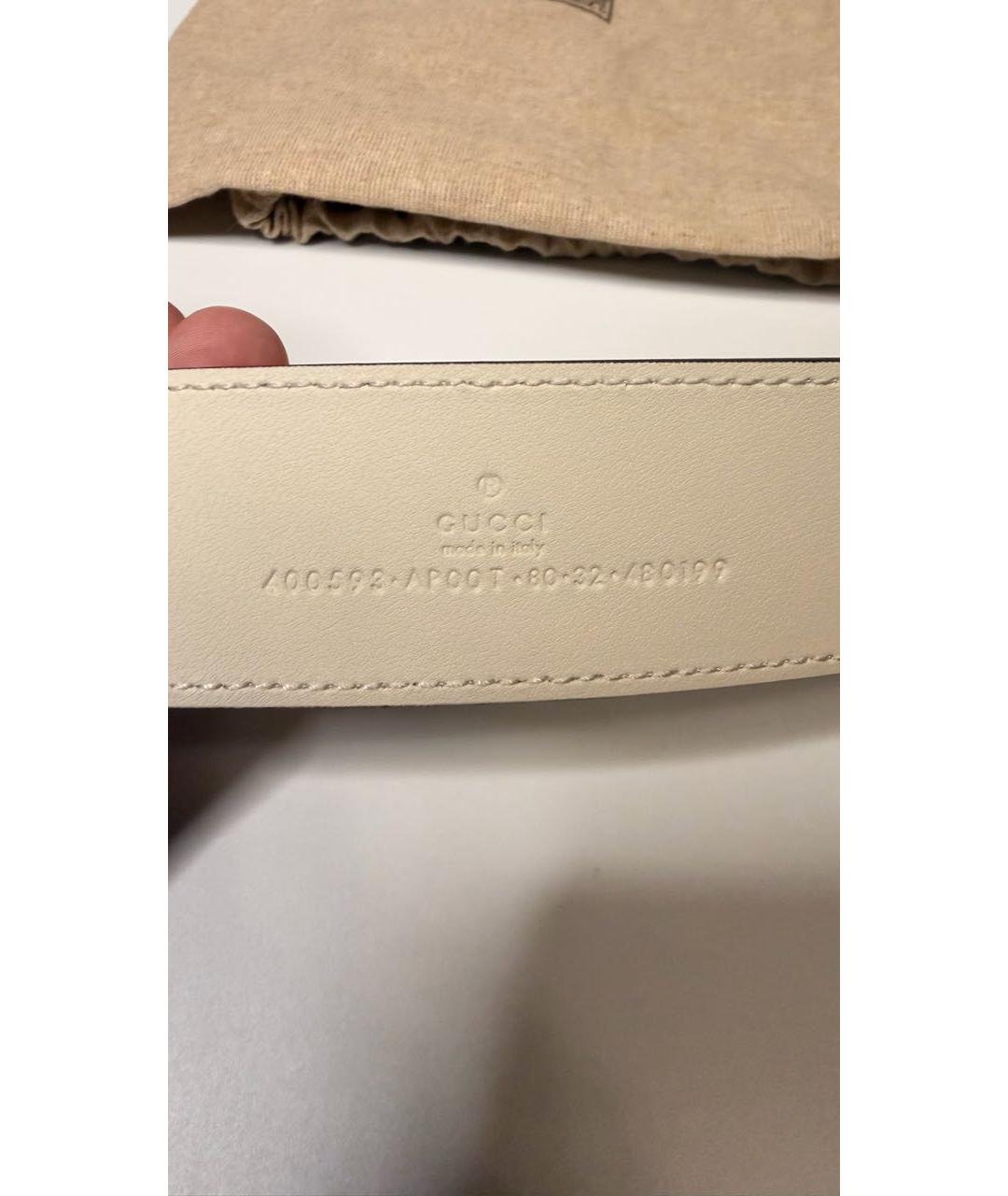GUCCI Белый кожаный ремень, фото 3