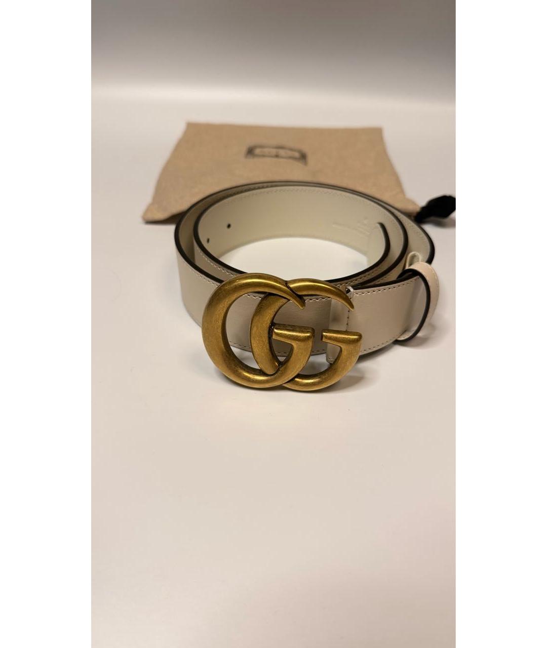GUCCI Белый кожаный ремень, фото 5