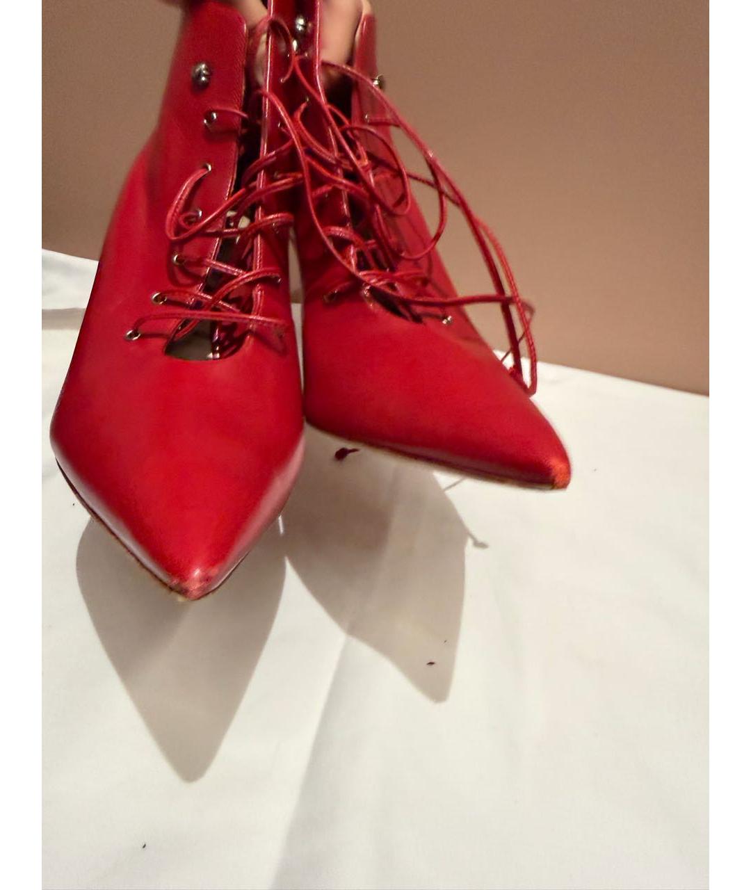 MIU MIU Красные кожаные ботильоны, фото 2