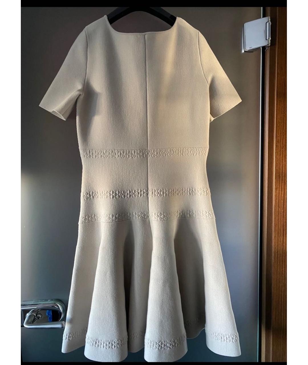 SAINT LAURENT Бежевое шерстяное повседневное платье, фото 2