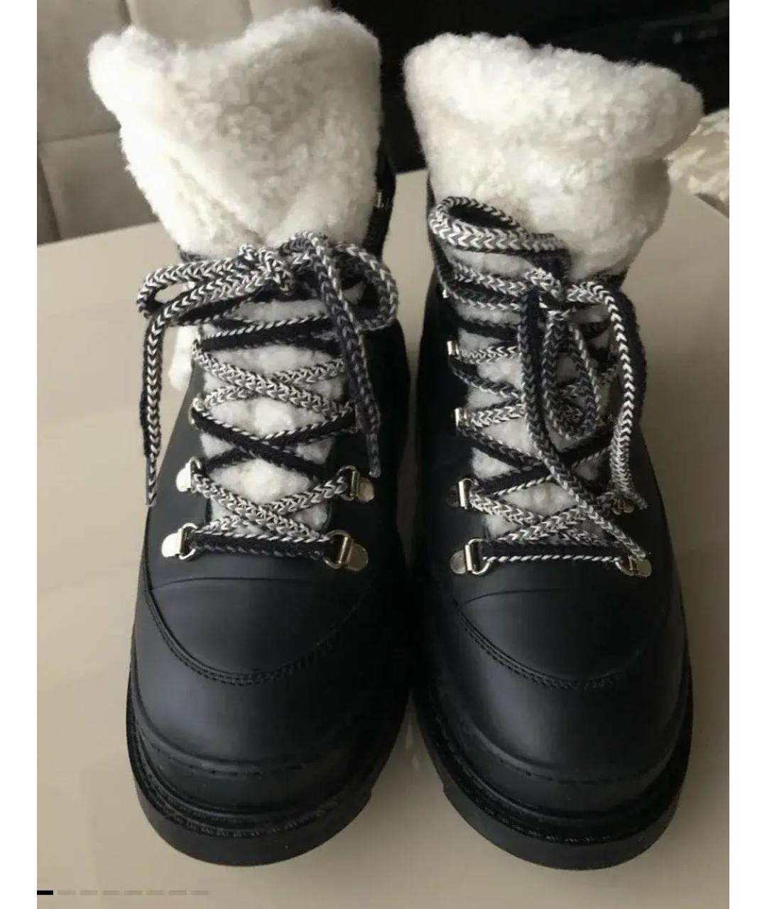 CHANEL Черные кожаные ботинки, фото 3