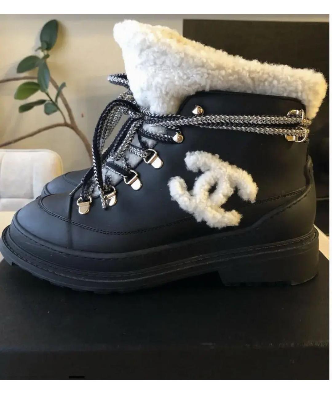 CHANEL Черные кожаные ботинки, фото 8