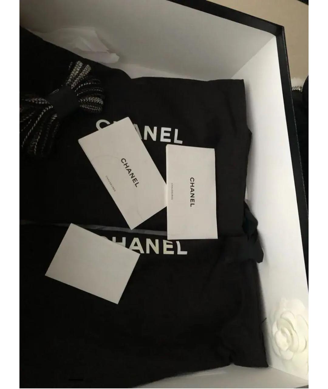 CHANEL Черные кожаные ботинки, фото 5