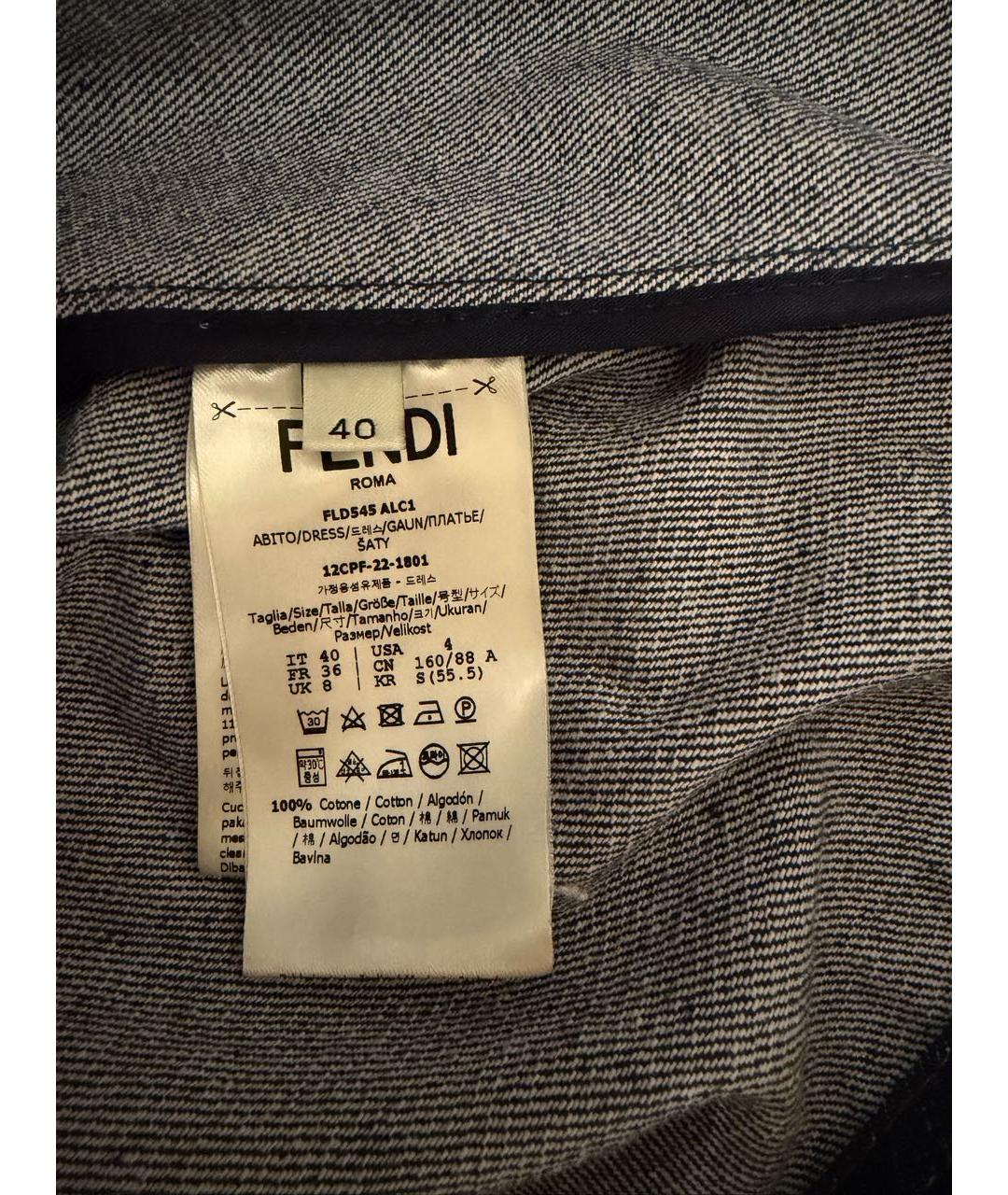 FENDI Синее повседневное платье, фото 3