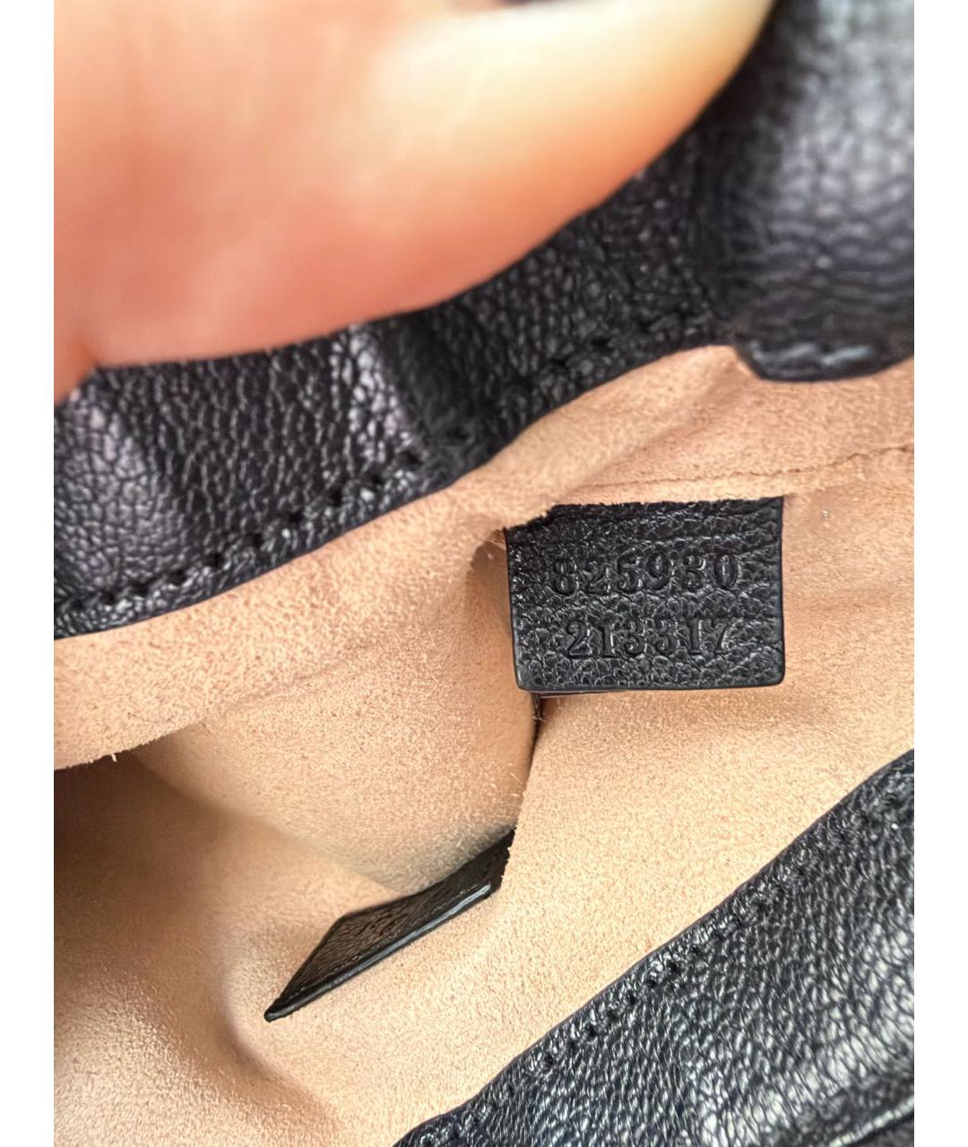 GUCCI Черная кожаная сумка с короткими ручками, фото 4
