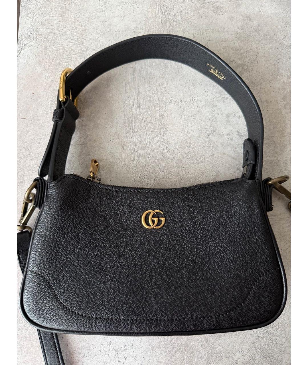 GUCCI Черная кожаная сумка с короткими ручками, фото 8
