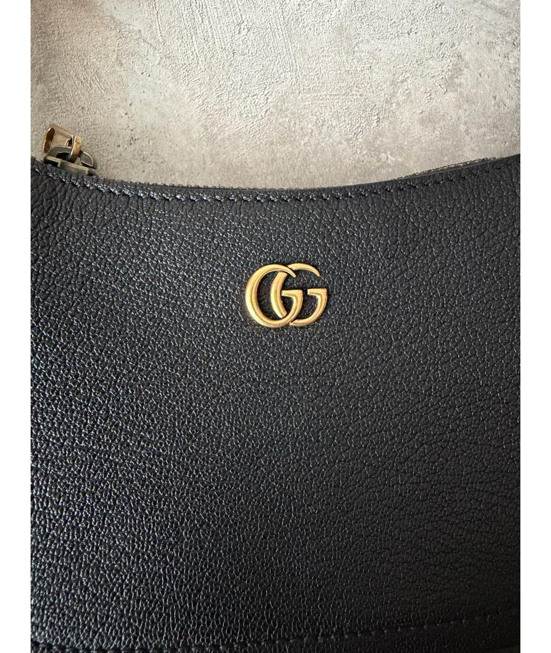 GUCCI Черная кожаная сумка с короткими ручками, фото 2