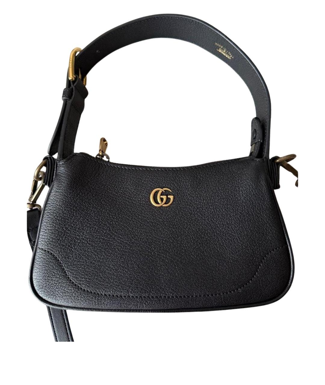 GUCCI Черная кожаная сумка с короткими ручками, фото 1