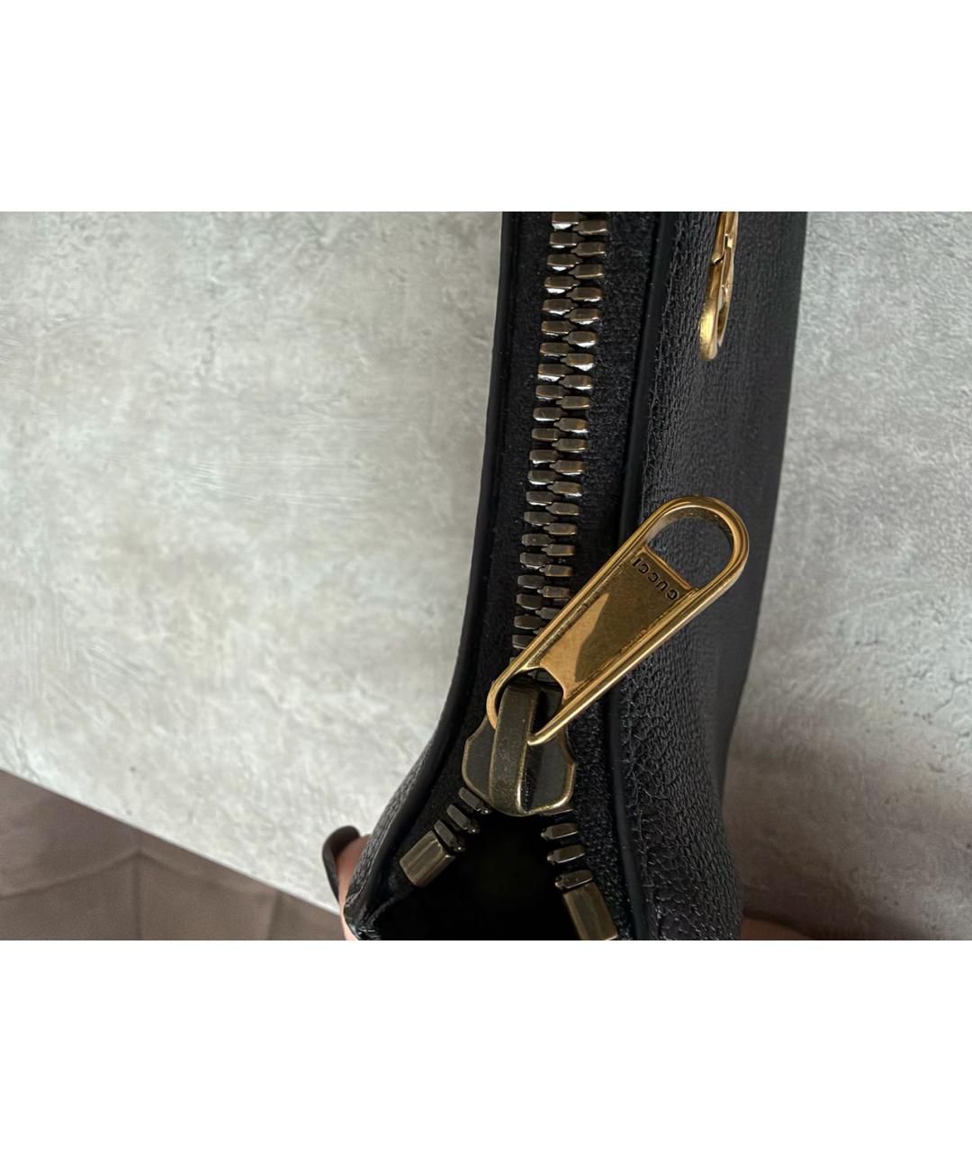 GUCCI Черная кожаная сумка с короткими ручками, фото 6