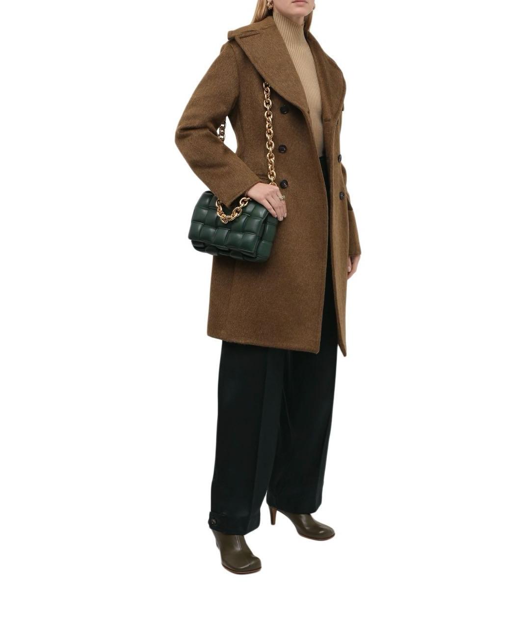 BOTTEGA VENETA Коричневое шерстяное пальто, фото 4
