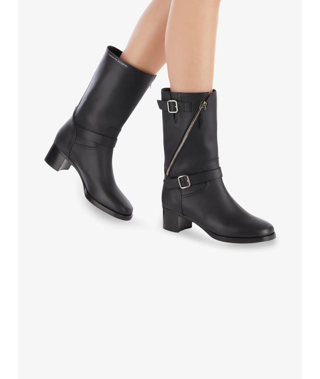 GIUSEPPE ZANOTTI DESIGN Черные кожаные сапоги, фото 3