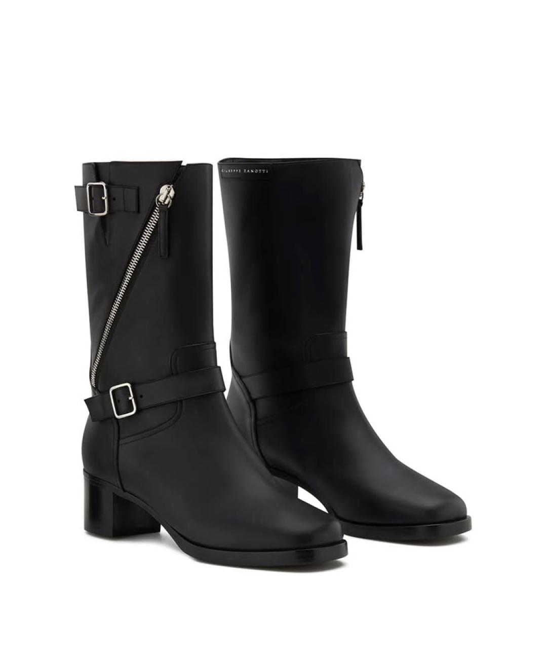 GIUSEPPE ZANOTTI DESIGN Черные кожаные сапоги, фото 2