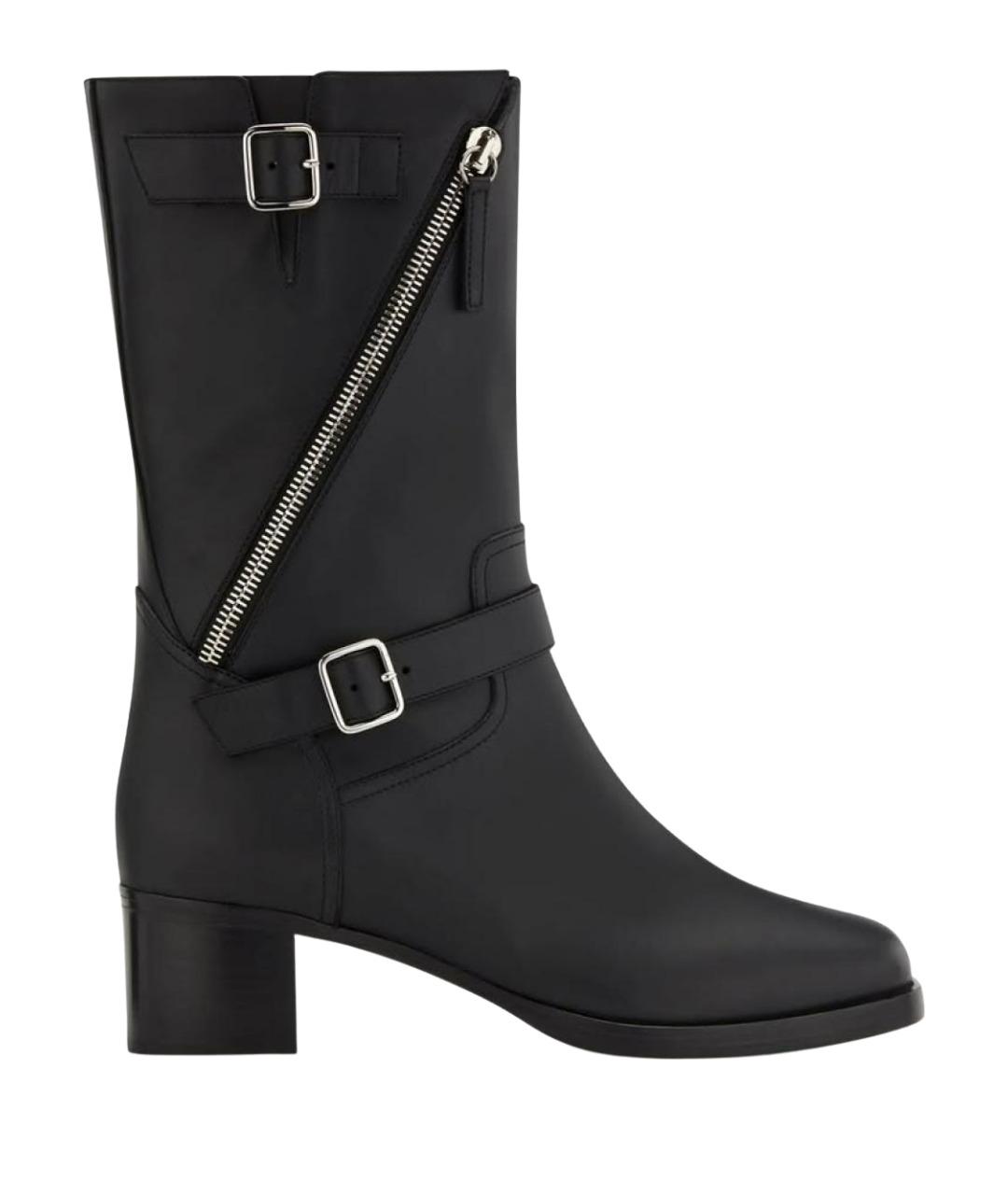 GIUSEPPE ZANOTTI DESIGN Черные кожаные сапоги, фото 1