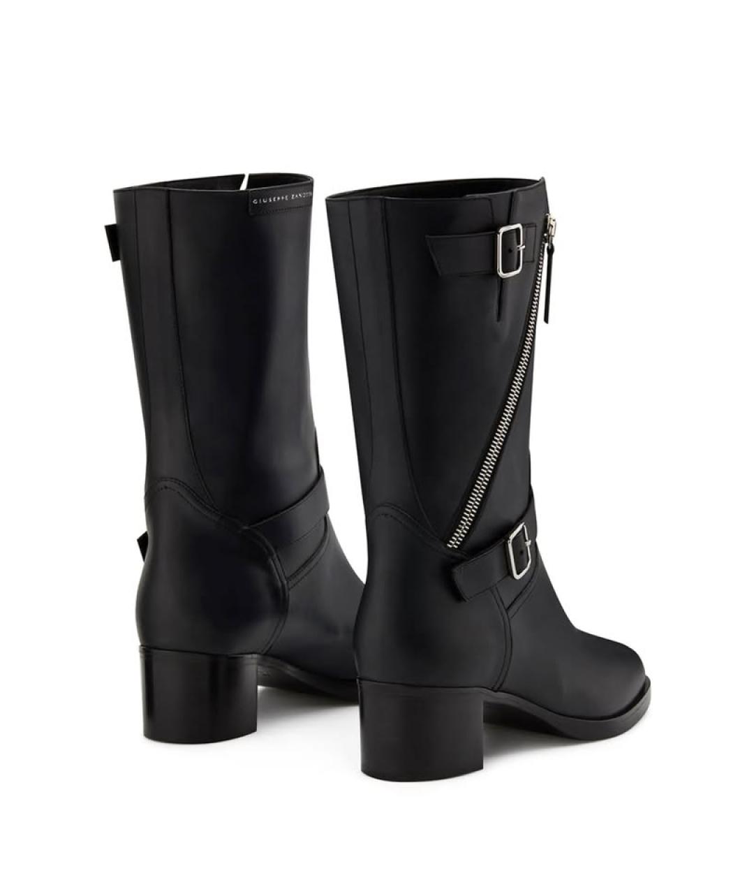 GIUSEPPE ZANOTTI DESIGN Черные кожаные сапоги, фото 4