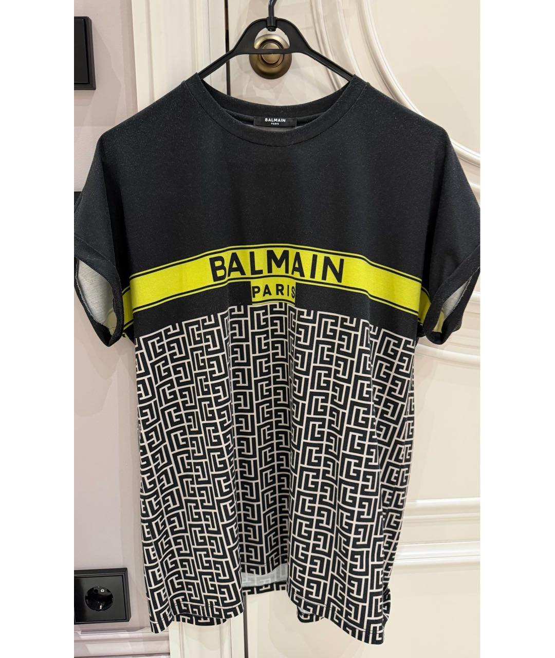 BALMAIN Черная хлопковая футболка, фото 3