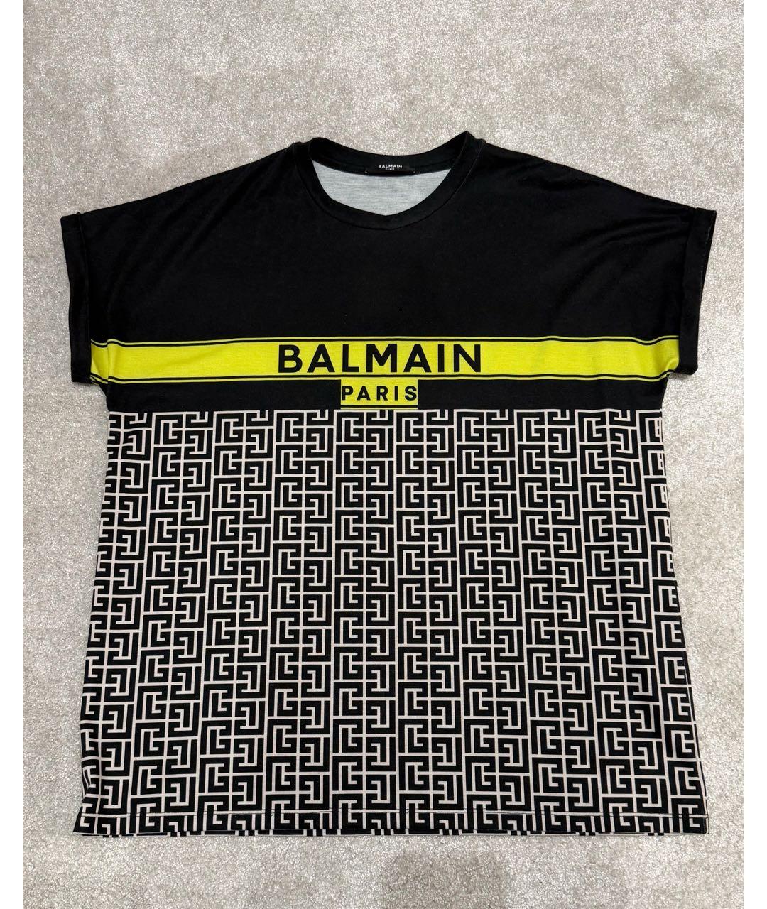 BALMAIN Черная хлопковая футболка, фото 6