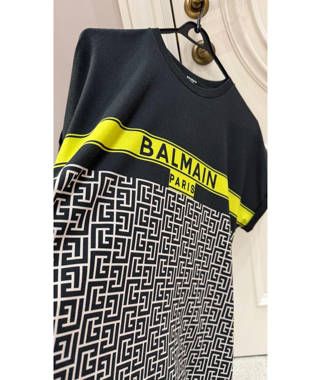 BALMAIN Черная хлопковая футболка, фото 4