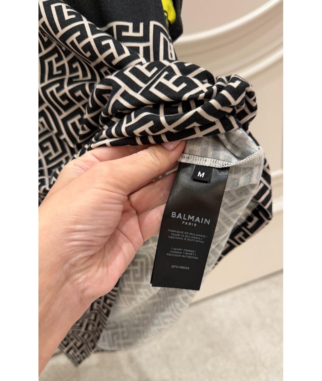 BALMAIN Черная хлопковая футболка, фото 5