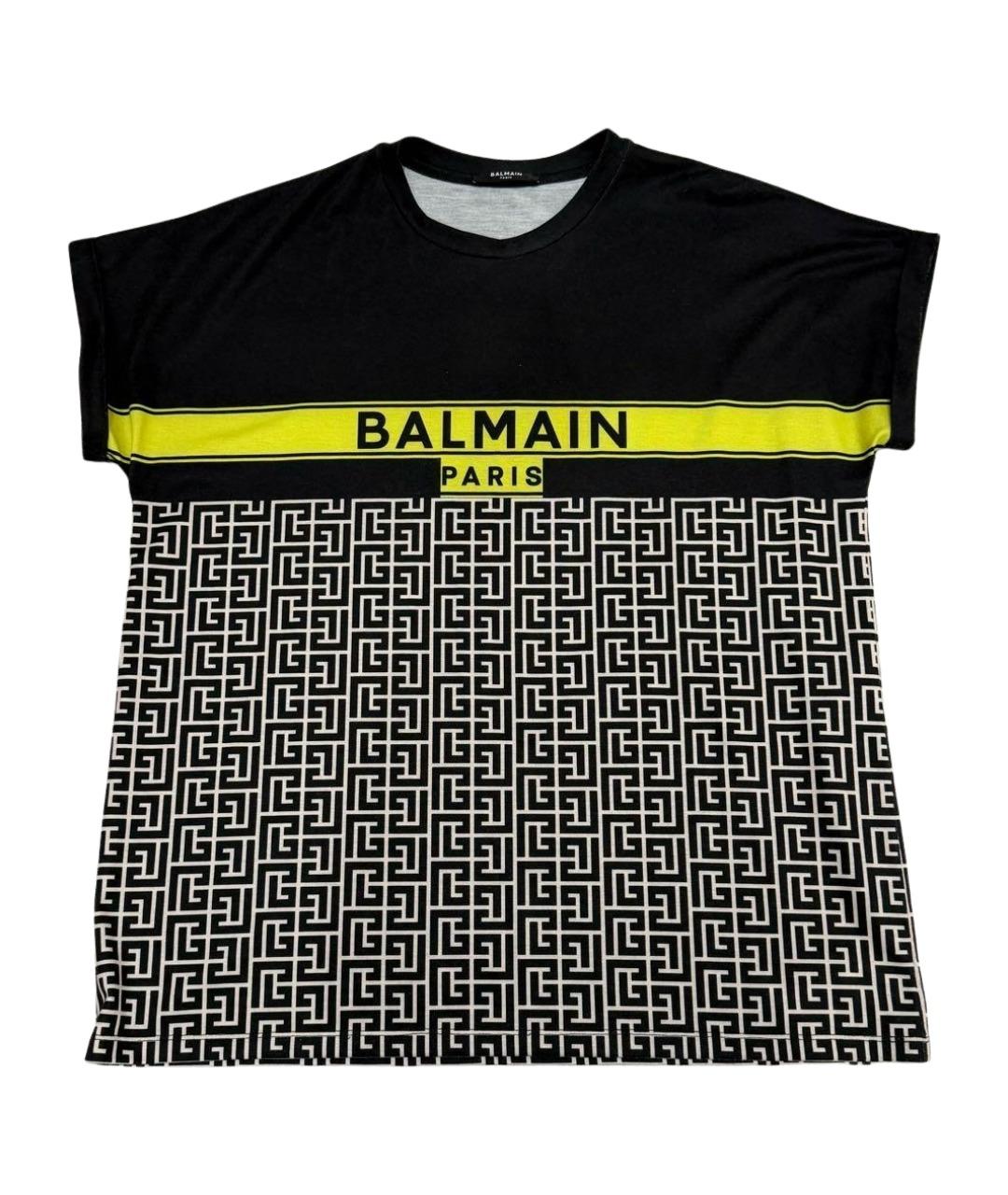 BALMAIN Черная хлопковая футболка, фото 1